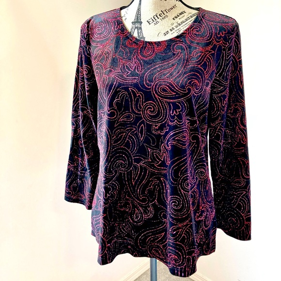 Tops - Notions 3/4 sparkly blouse sz PXL